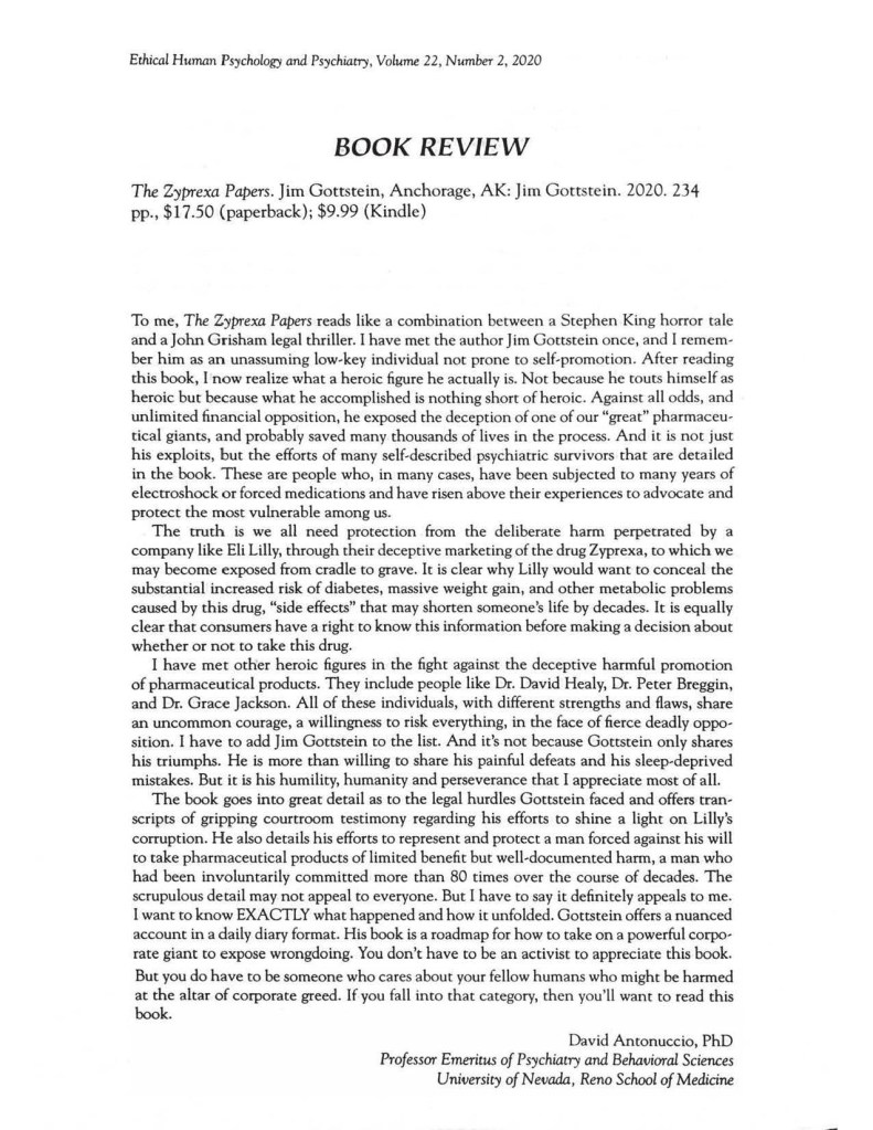 EHPP Review of The Zyprexa Papers